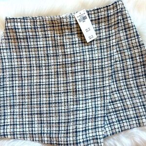 Plaid High-Waisted Shorts